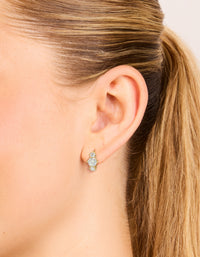 Waterproof Gold Plated Stainless Steel Cubic Zirconia Trio Mini Huggie Earrings - link has visual effect only