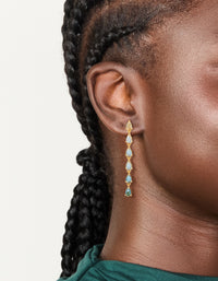 Gold Plated Long Cubic Zirconia Drop Earrings - link has visual effect only