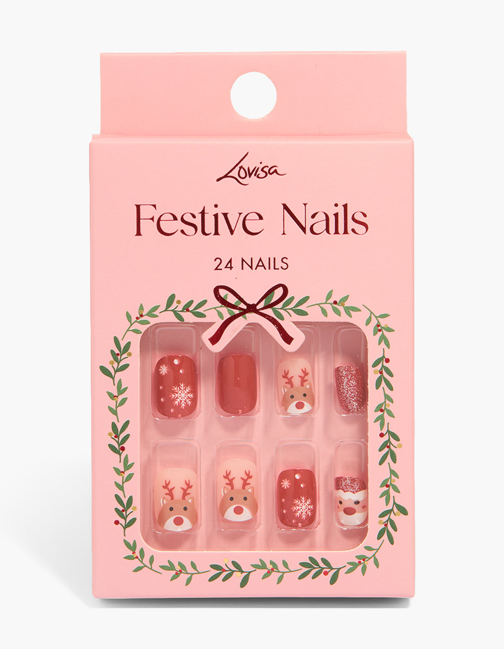 Santa & Reindeer Press On Nail Set