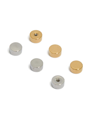 Mixed Plated Surgical Steel Flat Back Screw Earring Backs 6-Pack