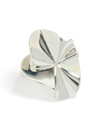 Showcasing a silver plated organic fan ring in a statement style front view - link has visual effect only
