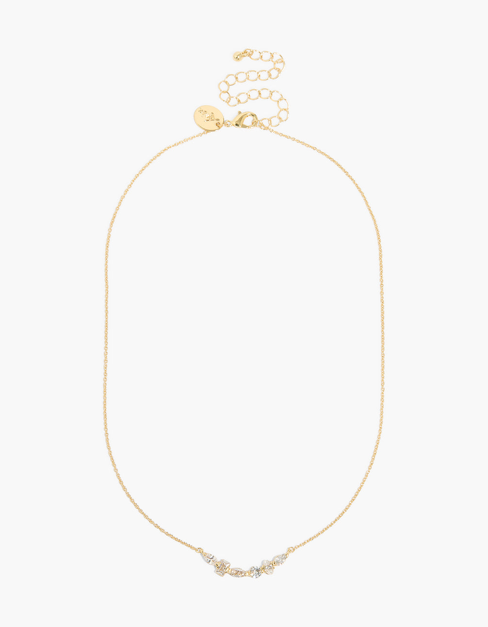Gold Plated Multi Shaped Bezel Cubic Zirconias Necklace