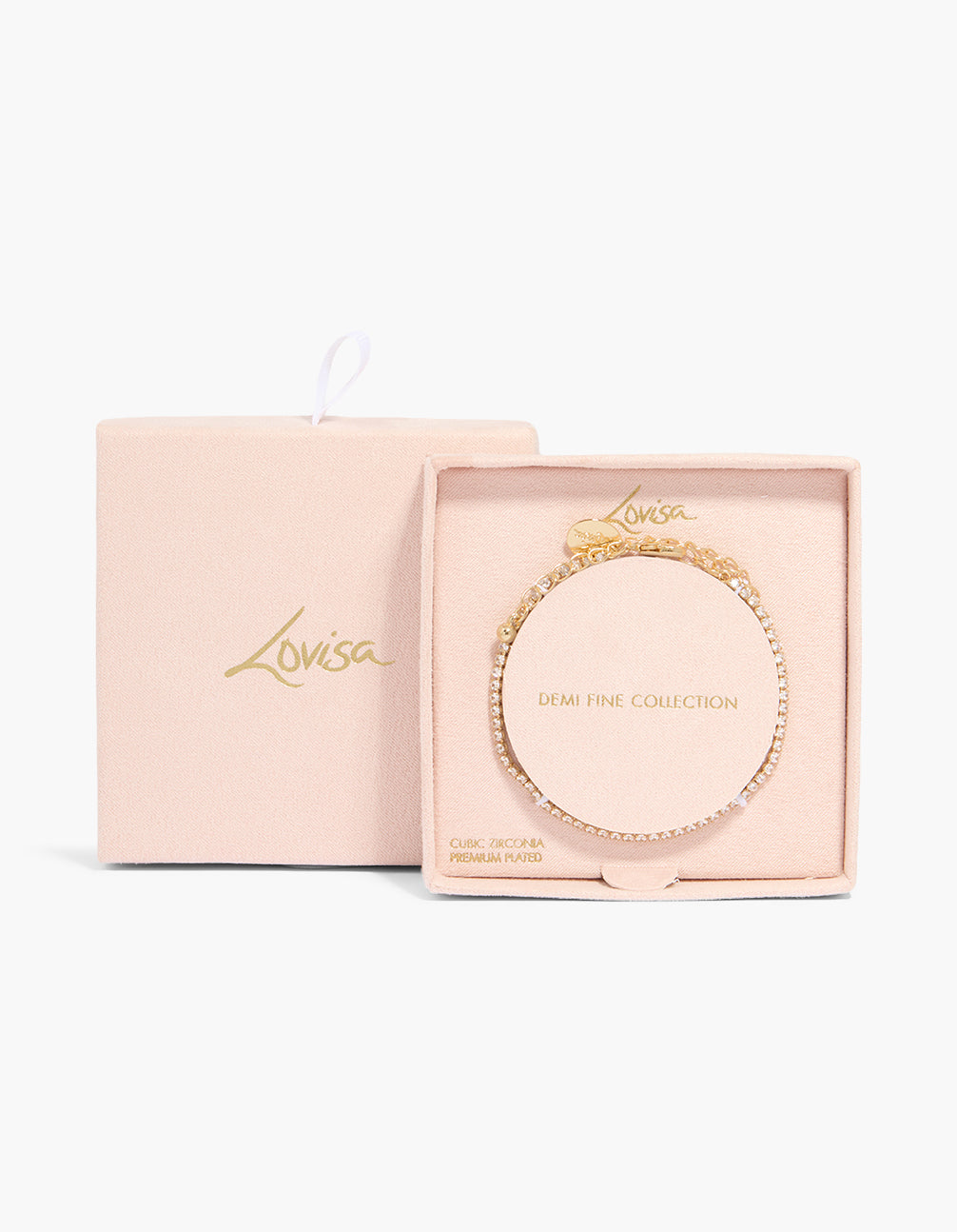 Gold Plated Mini Cubic Zirconia Tennis Bracelet