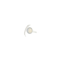 Silver Crescent Moon Stone Ring - link has visual effect only