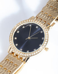 Rose Gold Chain Link Watch - link has visual effect only