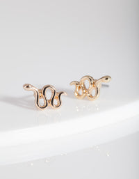 Gold Snake Stud Earrings - link has visual effect only