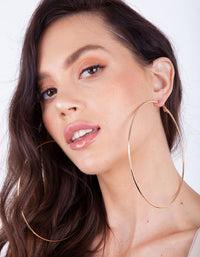 Gold Oversized Hoop Earrings - link has visual effect only