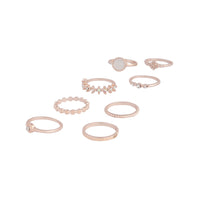 Rose Gold Textured Stone Ring 8-Pack - link has visual effect only