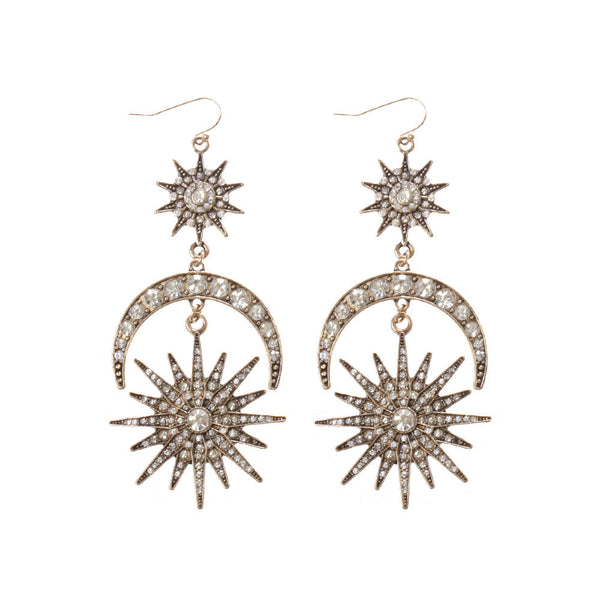 Celestial Crystal Drop Earrings