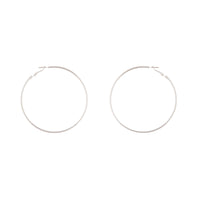 Silver Rounded 7cm Hoop Earrings - link has visual effect only