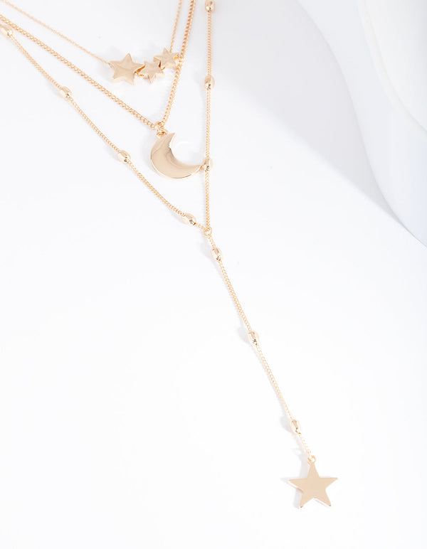 Gold Celestial Layered Necklace