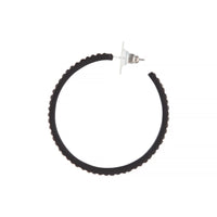 Black Jewel Flat Edge Hoop Earrings - link has visual effect only