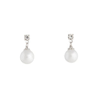 Small Diamante Pearlised Bead Drop Earrings - link has visual effect only
