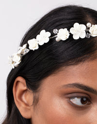 White Flower Pearl Halo Headband - link has visual effect only