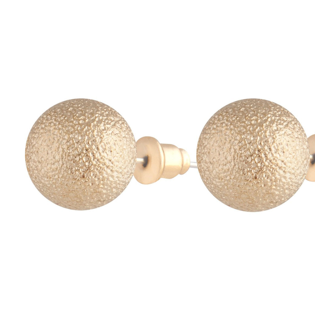 Gold Tone Textured Stud Earrings