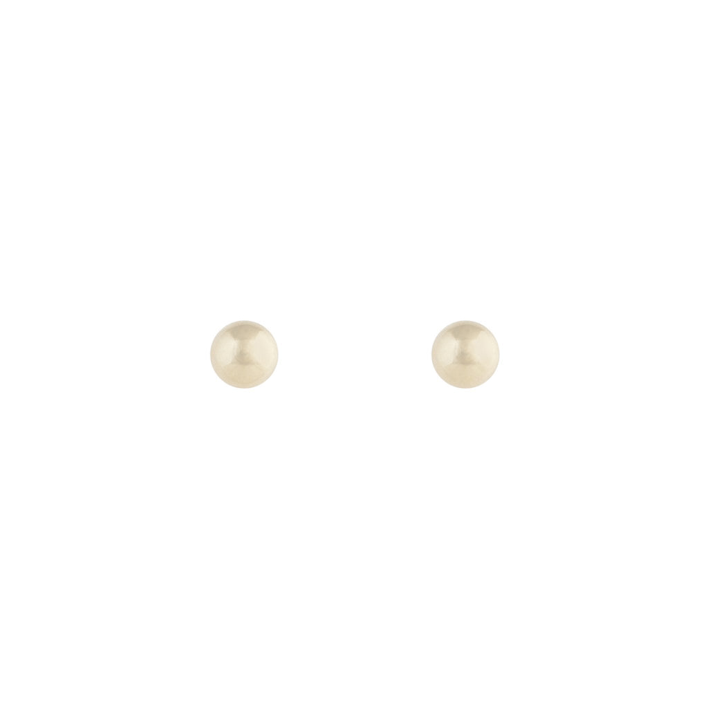 Gold Solid Ball Stud Earrings