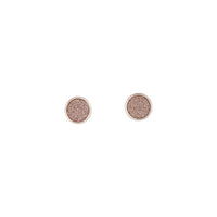 Pink Rose Gold Mini Round Glitter Studs - link has visual effect only