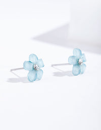 Blue Pretty Flower Stud Earrings - link has visual effect only