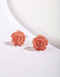Acrylic Pop Pink Rose Stud - link has visual effect only