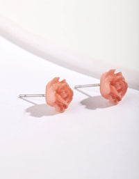 Acrylic Pop Pink Rose Stud - link has visual effect only