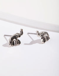 Silver Mini Elephant Stud Earrings - link has visual effect only