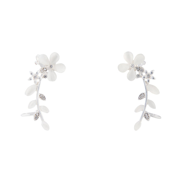 Pearlised Jewel Flower Vine Ear Cuff Two Pack