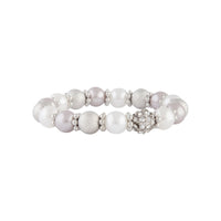 Silver Pearl Fireball Station Stretch Bracelet - link has visual effect only