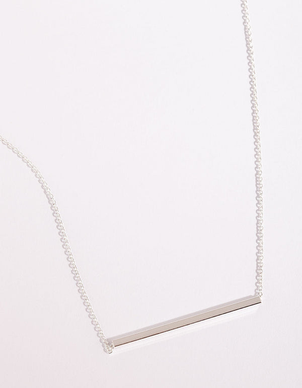 Sterling Silver Clean Bar Necklace