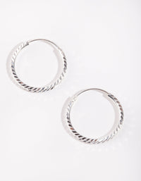Sterling Silver 20mm Diamond Cut Hoop Earrings - link has visual effect only