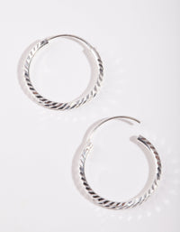 Sterling Silver 20mm Diamond Cut Hoop Earrings - link has visual effect only
