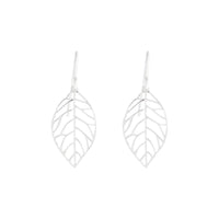 Sterling Silver Leaf Drop Earrings - link has visual effect only