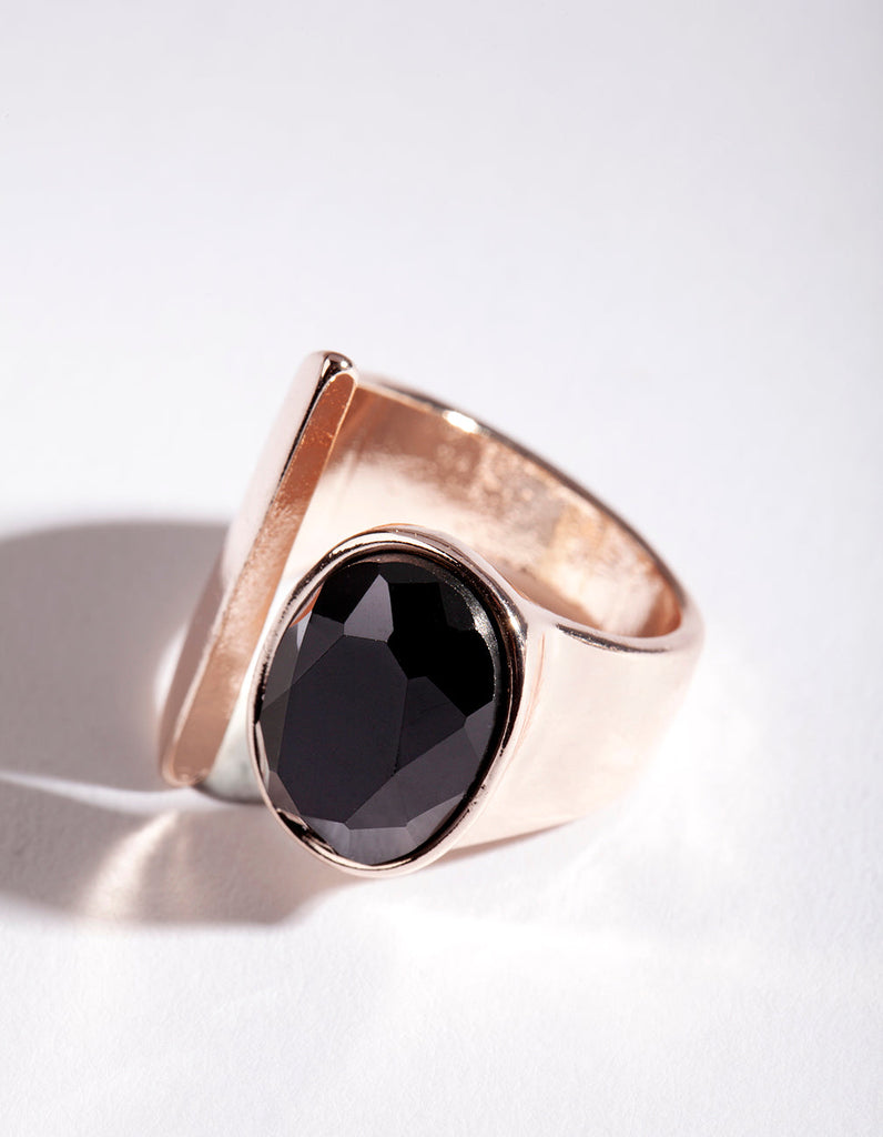 Rose Gold Open Stone Ring