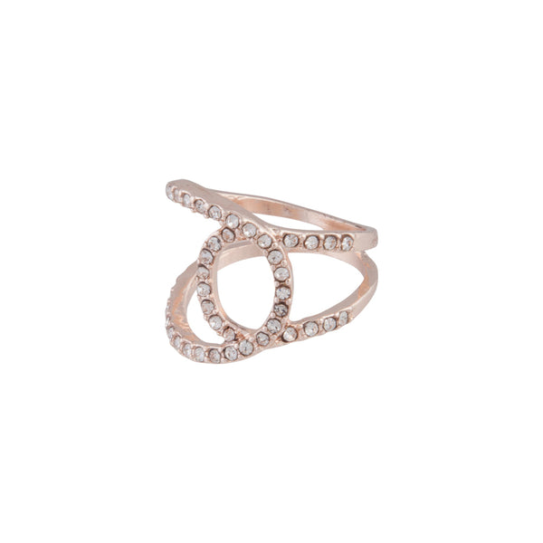 Rose Gold Looped Diamante Ring