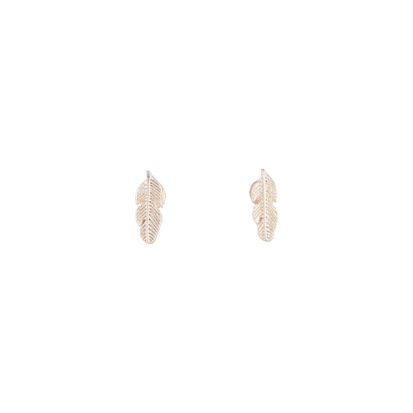 Rose Gold Dainty Leaf Stud Earrings