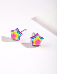 Rainbow Mini Star Stud Earrings - link has visual effect only