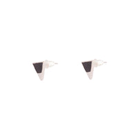 Rhodium Half Enamel Black Triangle Stud Earrings - link has visual effect only