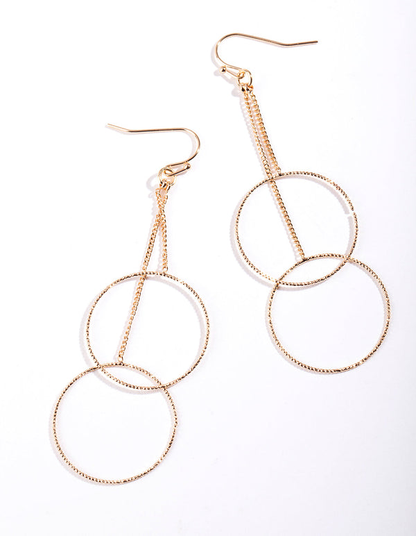 Gold Duo Chain Drop Earrings
