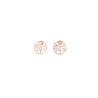 Rose Gold Tree Of Life Stud Earrings - link has visual effect only