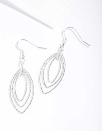 Silver Textured Layered Geo Earrings - link has visual effect only