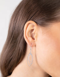 Silver Textured Layered Geo Earrings - link has visual effect only