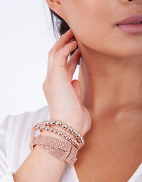 Rose Gold Bead & Mesh Bracelet Pack - link has visual effect only