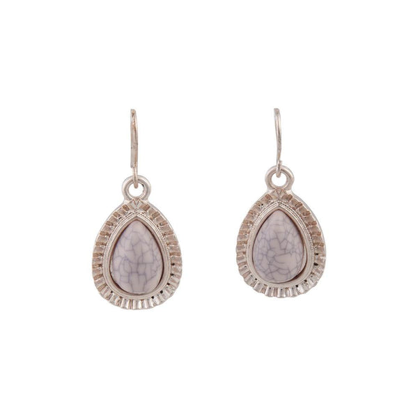 Pink Centre Stone With Diamante Teardrop Earrings