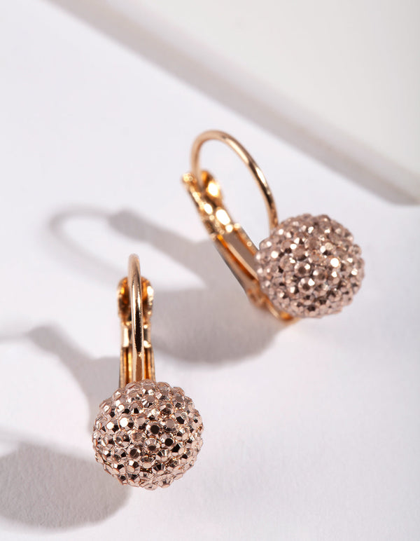 Gold Mini Sparkle Ball Drop Earrings