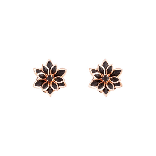 Rose Gold Crystal Flower Earrings