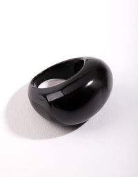 Black Smooth Oval Ring - link has visual effect only