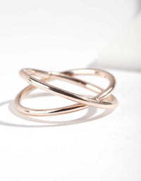 Rose Gold Cross Over Ring - link has visual effect only
