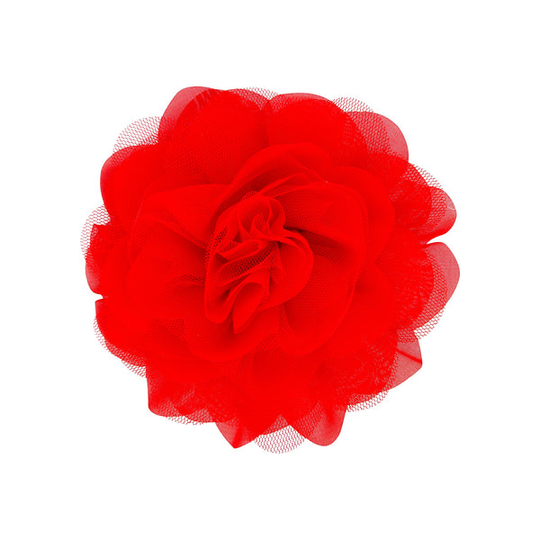 Red Mesh Flower Clip