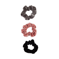 Grey Pink Black Velvet Scrunchie Pack - link has visual effect only
