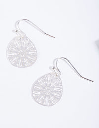 Silver Filigree Cut Out Drop Earrings - link has visual effect only