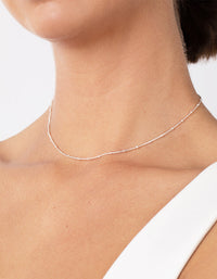 Sterling Silver Fine Ball Chain Choker - link has visual effect only